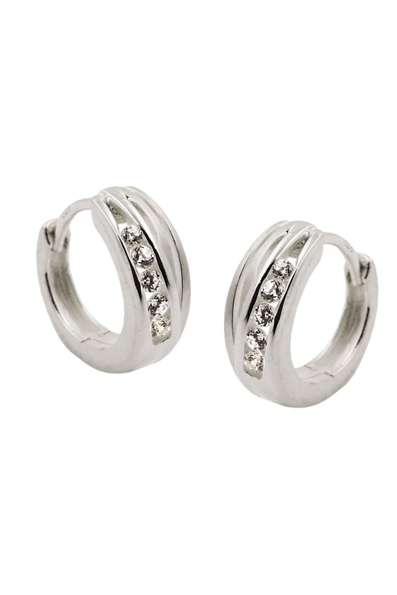 HOOP EARRING ZIRCONIAS SILVER 925