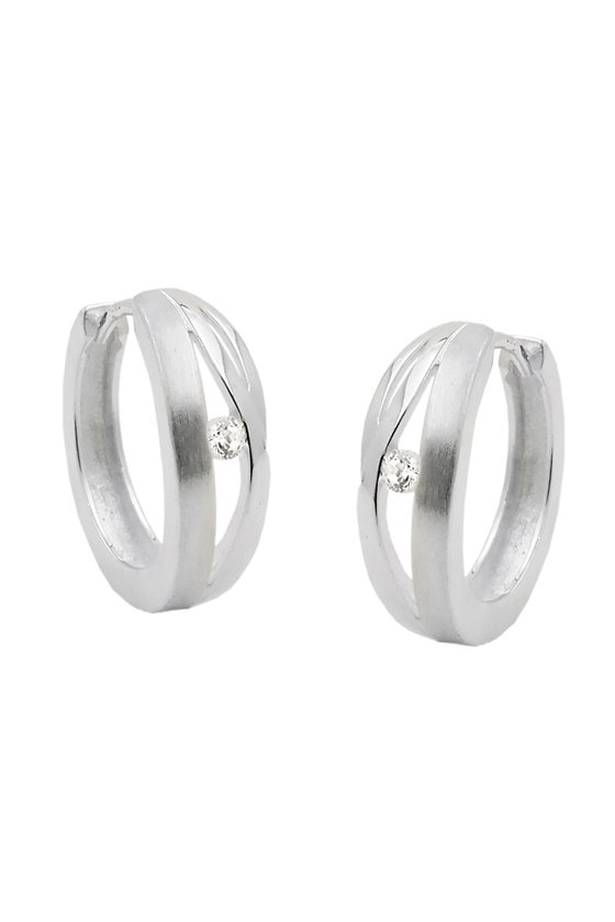 HOOP EARRING ZIRCONIA SILVER 925