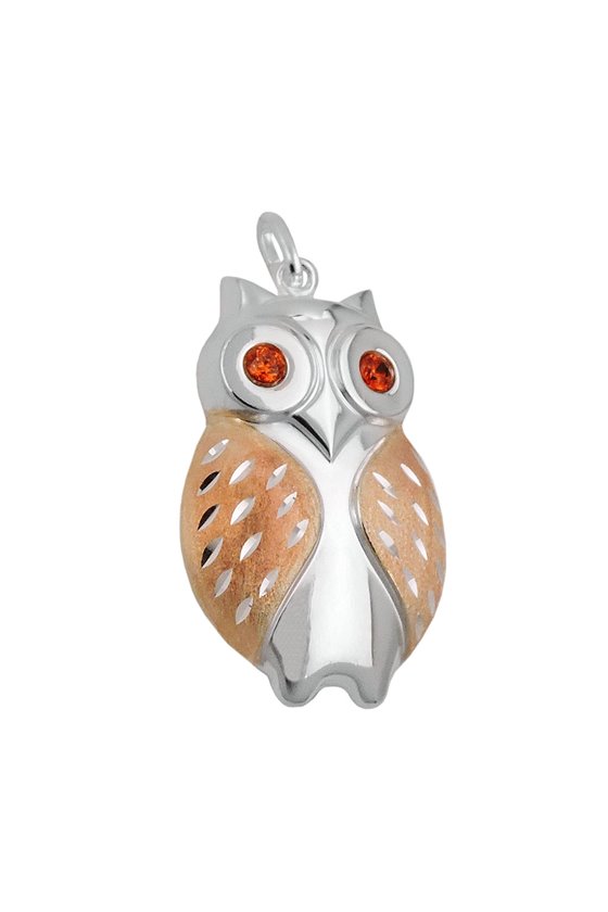 PENDANT OWL MATT-POLISHED SILVER 925