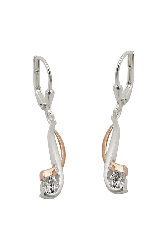 EARRINGS LEVERBACK ZIRCONIA SILVER 925