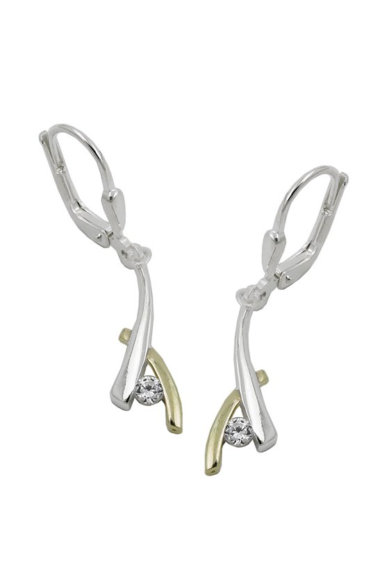EARRINGS LEVERBACK ZIRCONIA SILVER 925