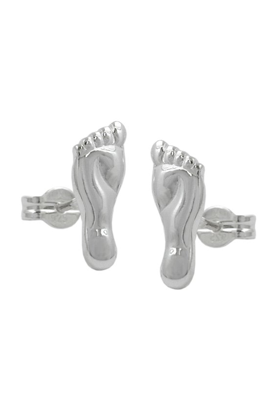 EARRINGS FEET POLISHED SILVER 925