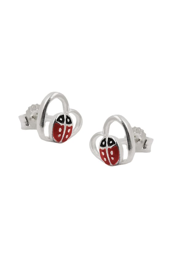 EARRINGS STUDS LADYBIRD SILVER 925