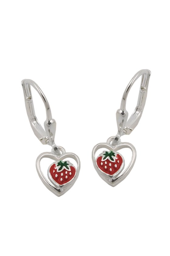 EARRINGS LEVERBACK STRAWBERRY SILVER 925