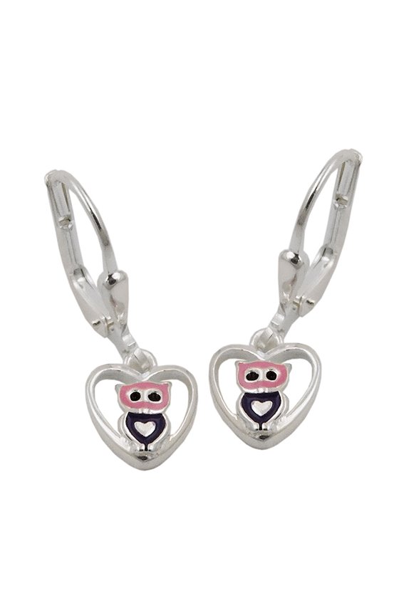 EARRINGS LEVERBACK OWL SILVER 925