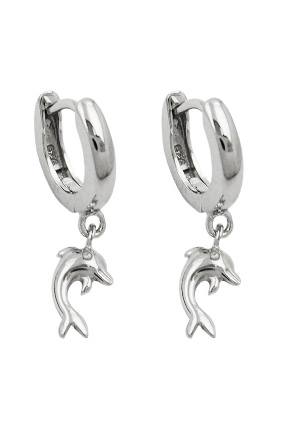 HOOP EARRINGS WITH DOLPHINS SILVER 925