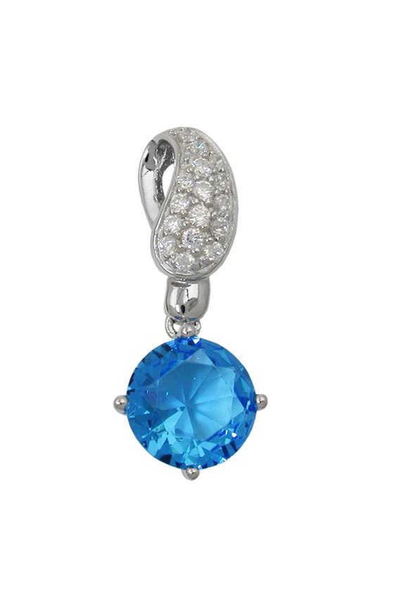 PENDANT BLUE/WHITE ZIRCONIA SILVER 925