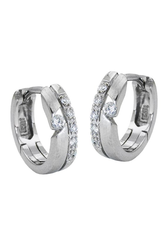 HOOPS EARRINGS ZIRCONIAS SILVER 925