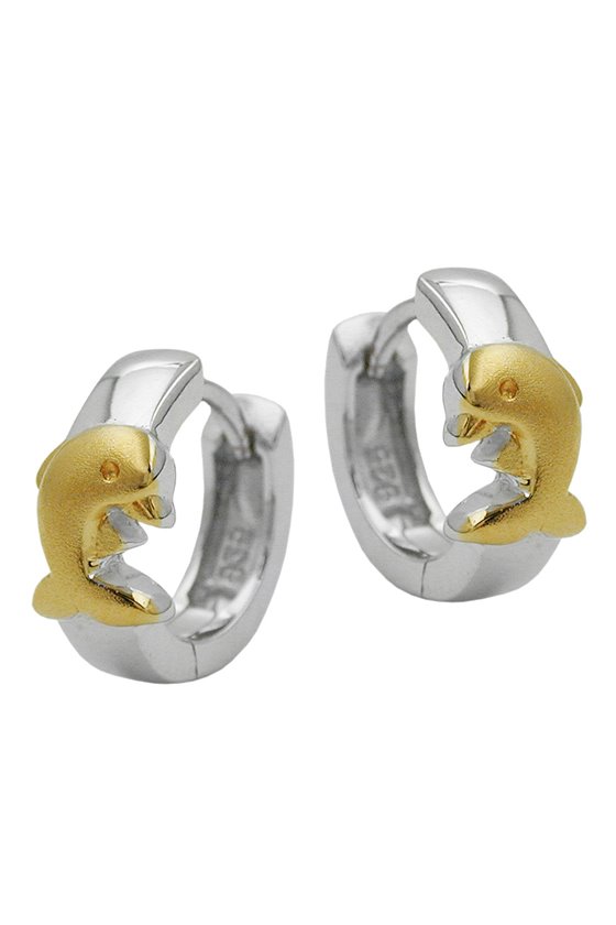 HOOP EARRINGS WITH DOLPHIN SILVER 925