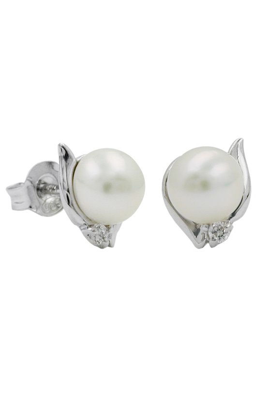 STUD EARRING PEARL ZIRCONIA SILVER 925