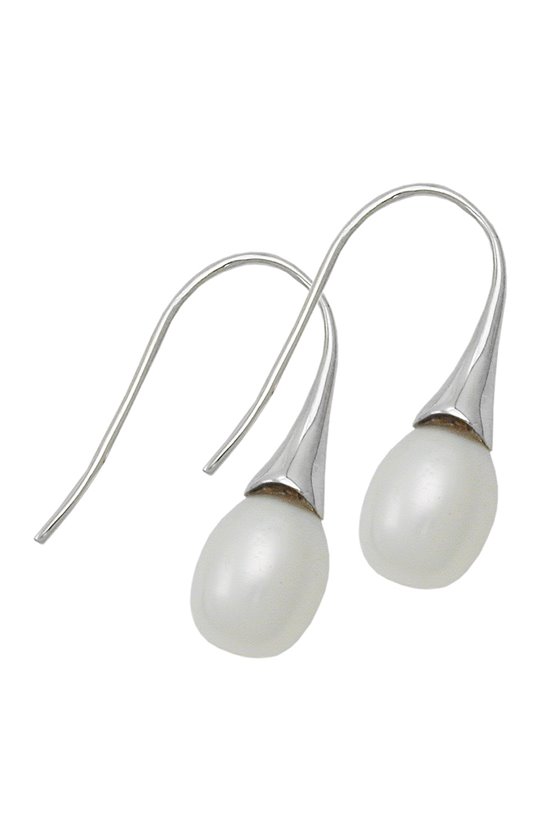 EARRINGS HOOKS DROP PEARL SILVER 925