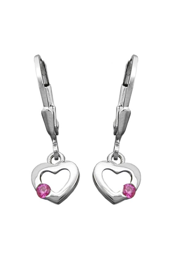 LEVERBACK EARRINGS HEART SILVER 925