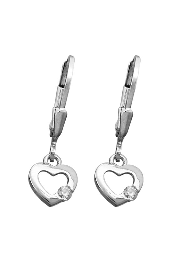 LEVERBACK EARRINGS HEART SILVER 925
