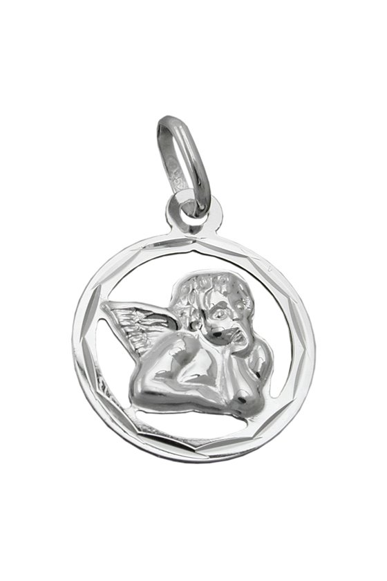 PENDANT ANGEL IN CIRCLE SILVER 925
