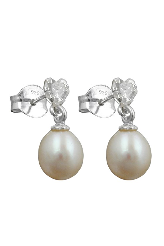 EARRINGS PEARL AND ZIRCONIA SILVER 925
