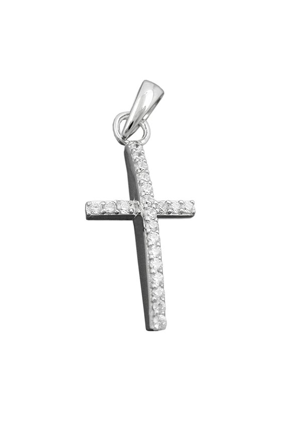 PENDANT CROSS WITH ZIRCONIAS SILVER 925