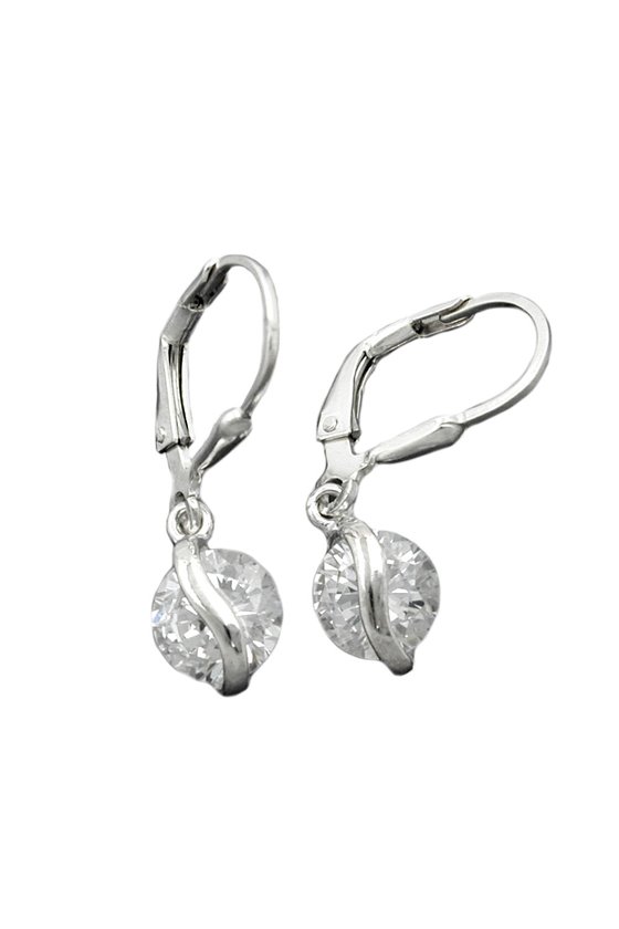 LEVERBACK EARRINGS ZIRCONIA SILVER 925