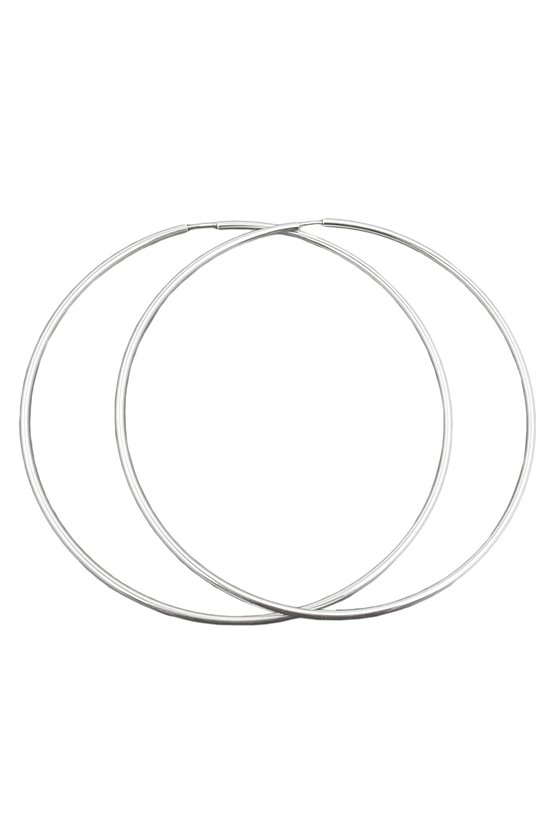 HOOP EARRINGS 100MM SILVER 925