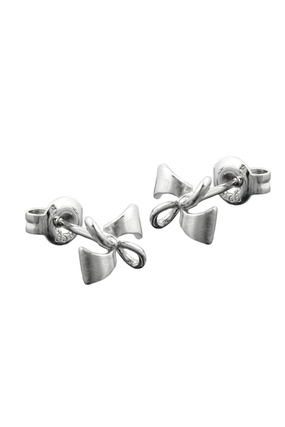STUD EARRINGS BOWS SILVER 925