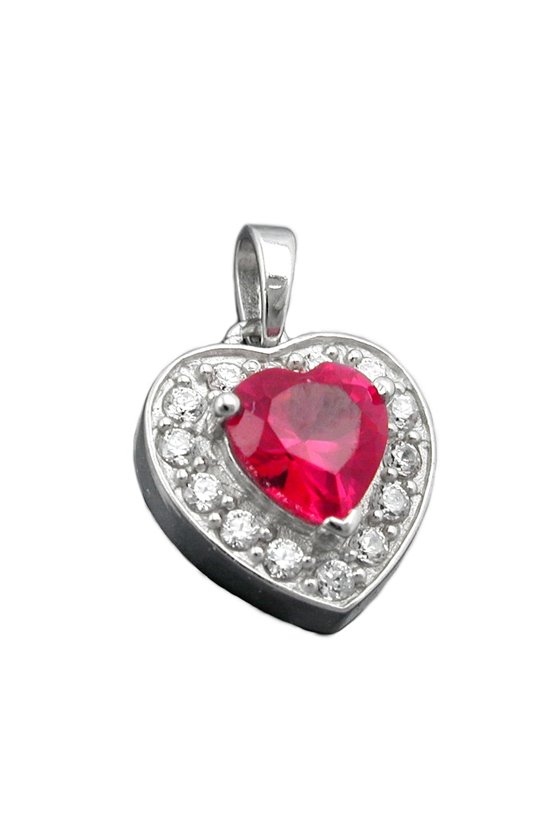 PENDANT HEART ZIRCONIA CRYSTALS SILVER 925