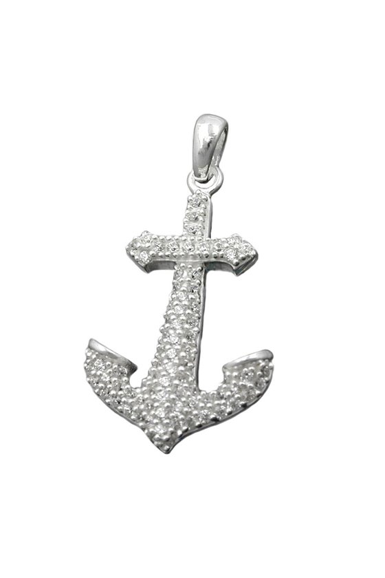 PENDANT ANCHOR WITH ZIRCONIA SILVER 925