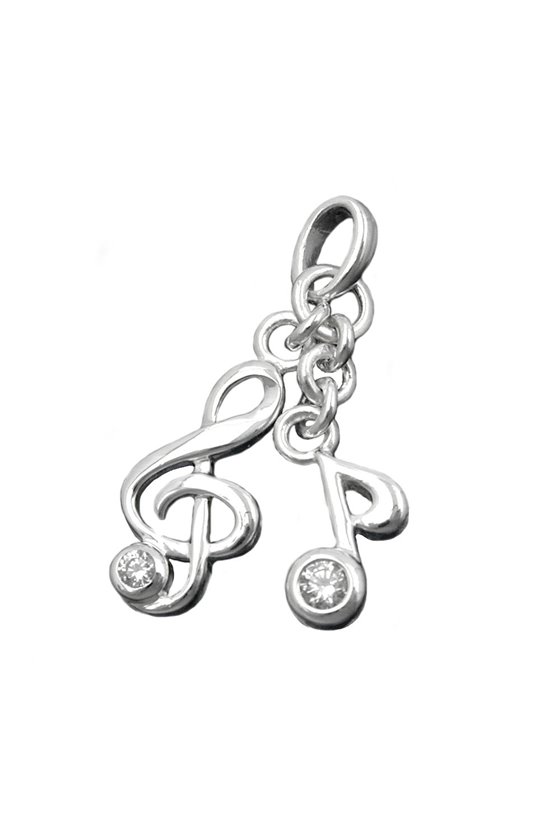 PENDANT CLEF WITH ZIRCONIA SILVER 925