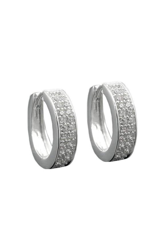HOOP EARRINGS ZIRCONIA SILVER 925