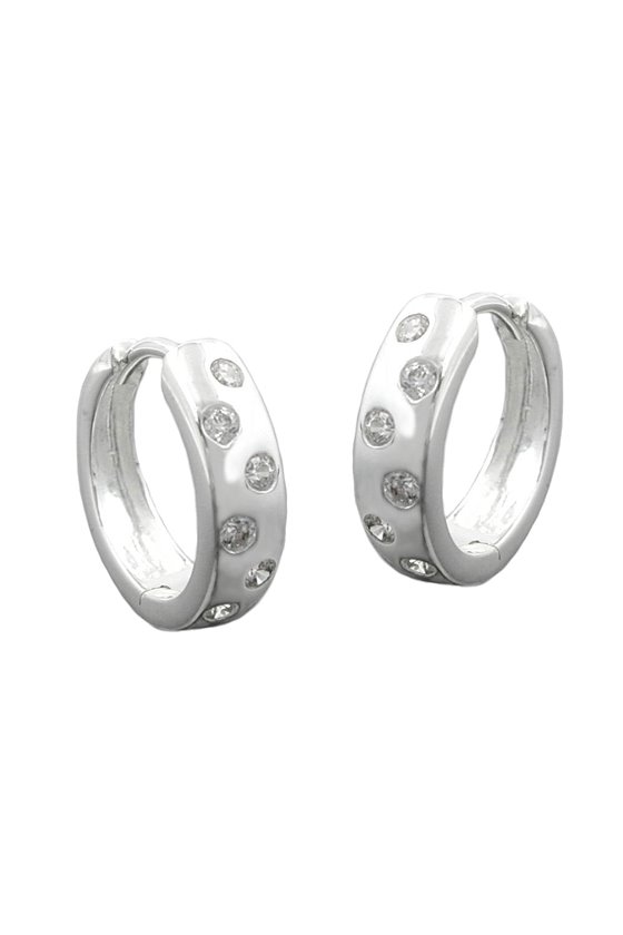 HOOP EARRINGS ZIRCONIA SILVER 925