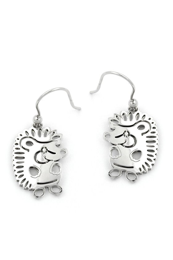 HOOK EARRINGS HEDGEHOG SILVER 925