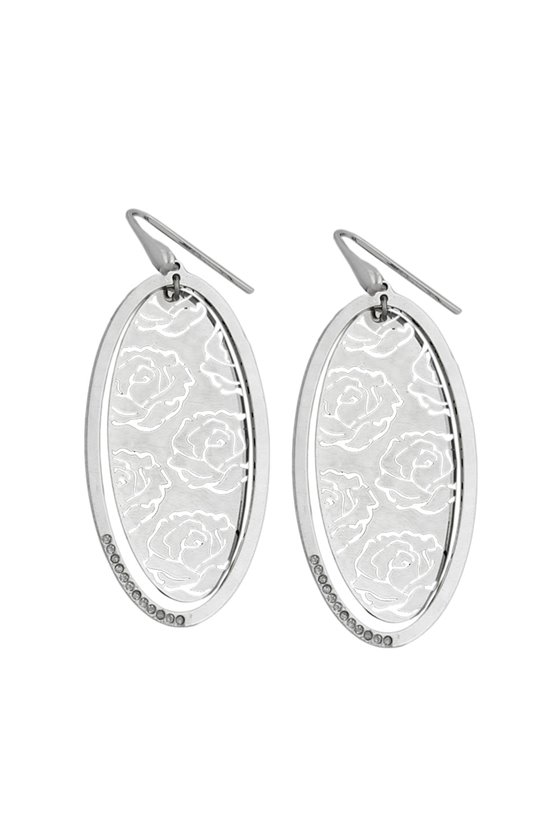 HOOK EARRINGS ROSES SILVER 925