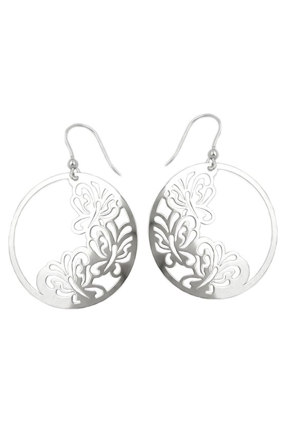 HOOK EARRINGS BUTTERFLY SILVER 925