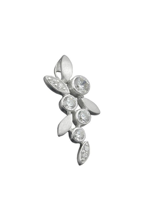 PENDANT FLOWER WITH LEAFS SILVER 925