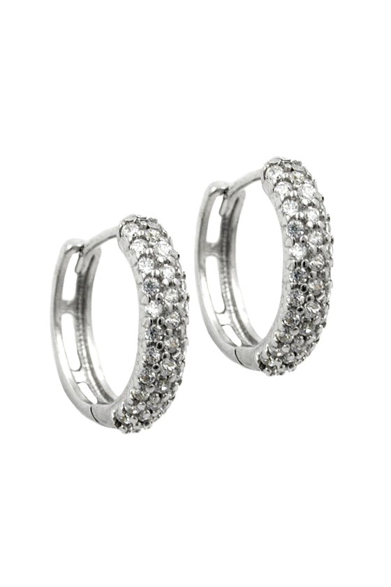 HOOP EARRINGS ZIRCONIA SILVER 925