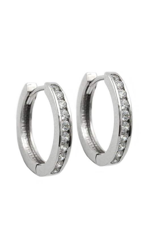 HOOP EARRINGS ZIRCONIA SILVER 925