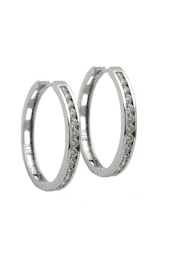 HOOP EARRINGS ZIRCONIA SILVER 925