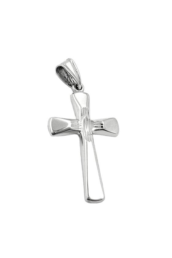 PENDANT CROSS DIAMOND CUT SILVER 925