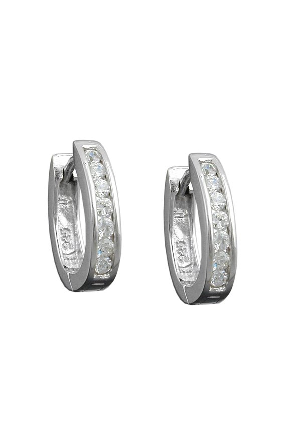 HOOP EARRINGS WITH ZIRCONIA SILVER 925