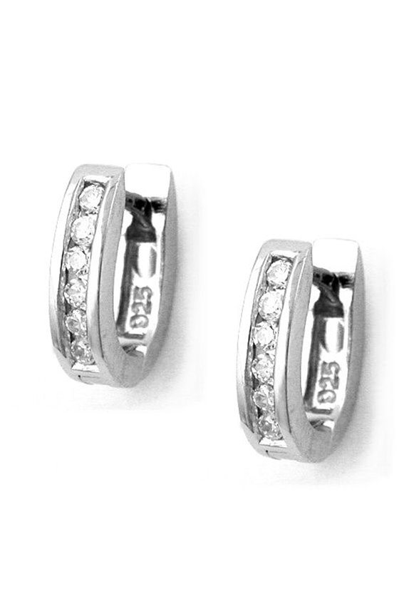 HOOP EARRINGS ZIRCONIA CRYSTALS SILVER 925