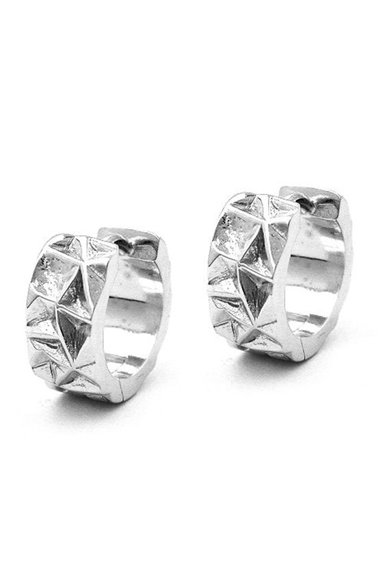 HOOP EARRINGS RHODIUM PLATED SILVER 925