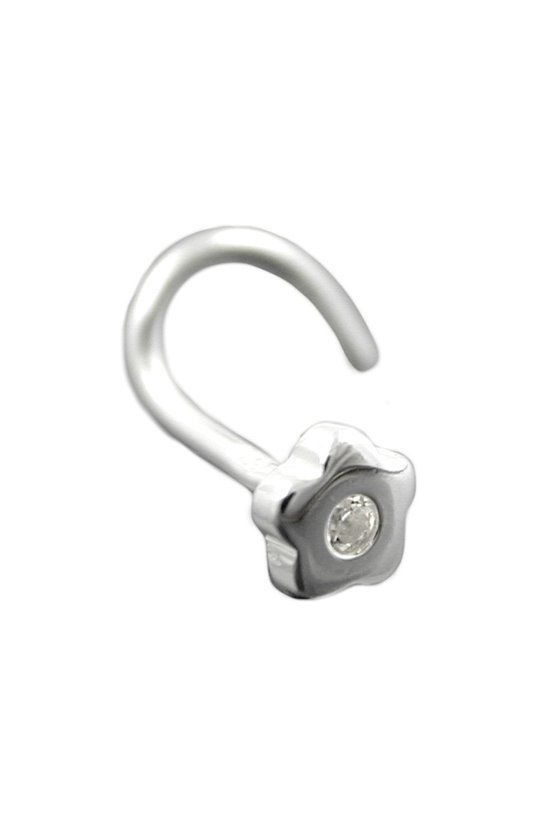 NOSE SCREW FLOWER SILVER 925