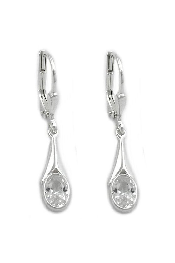 EARRINGS LEVERBACK ZIRCONIA SILVER 925