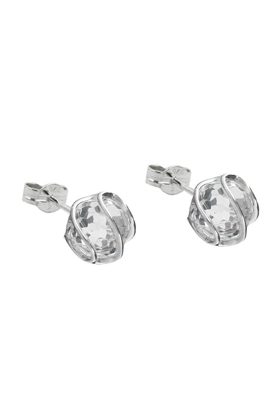 EARRINGS BEAD ZIRCONIA SILVER 925