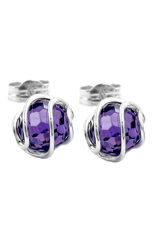 EARRINGS BEAD AMETHYST SILVER 925