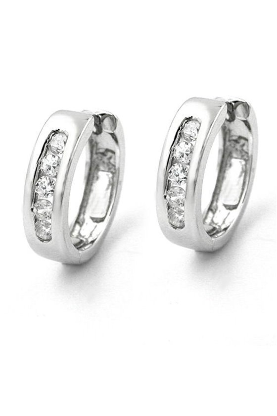 HOOP EARRINGS ZIRCONIA SILVER 925