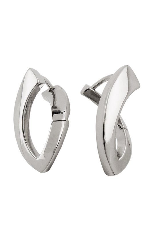 HOOP EARRINGS RHODIUM PLATED SILVER 925