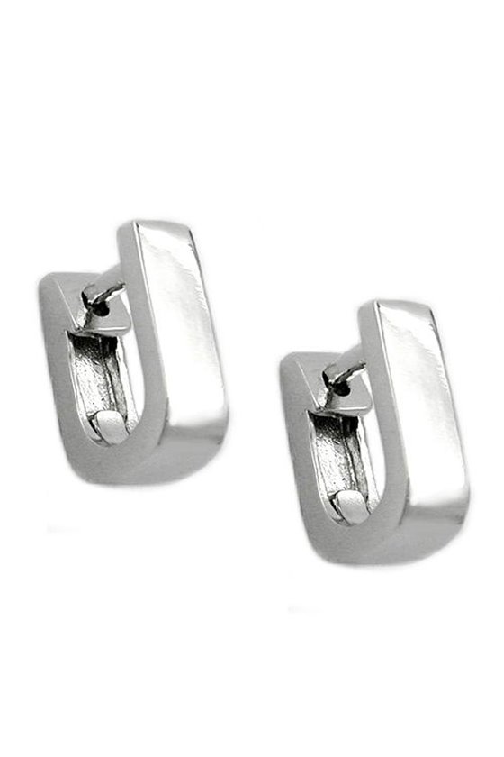 HOOP EARRINGS RHODIUM PLATED SILVER 925