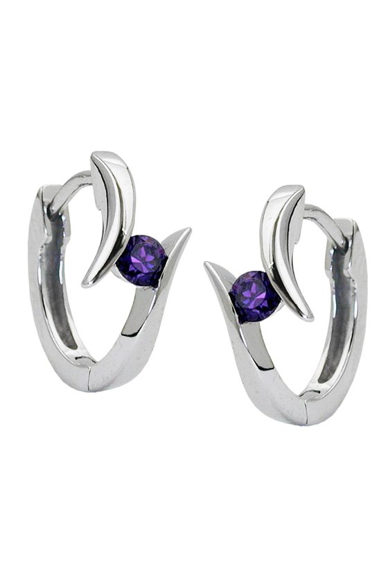 HOOP EARRINGS RHODIUM PLATED SILVER 925