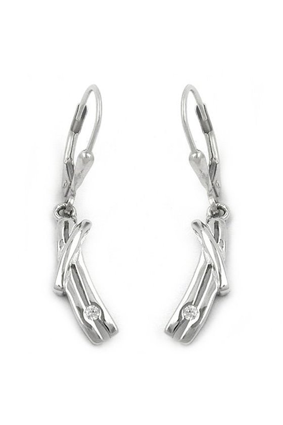 EARRINGS LEVERBACK CZ SILVER 925