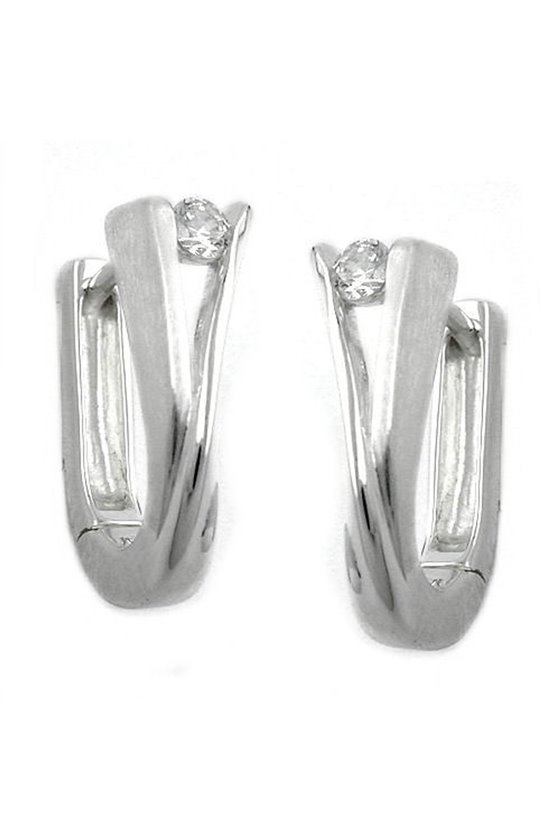 HOOP EARRING WITH ZIRCONIA SILVER 925