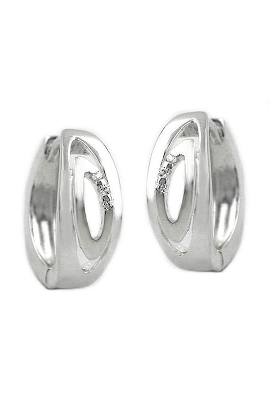 HOOP EARRING WITH ZIRCONIA SILVER 925